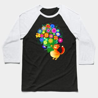 Cat with bouquet of flowers Baseball T-Shirt